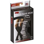 +MD Ultimate Travel Over the Calf Bamboo Compression Socks, Black, Large