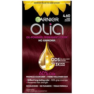 Garnier Olia Oil Powered Permanent Haircolor, 4.60 Dark Intense Auburn