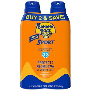 Banana Boat Sport Performance Continuous Spray Sunscreen, SPF 30, Twinpack