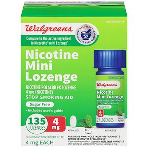UPC 311917154046 product image for Walgreens Nicotine 4MG Mint Mini-Lozenges, 135 ea | upcitemdb.com