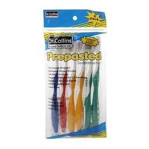 Dr. Collins Prepasted Toothbrushes- 6 ea