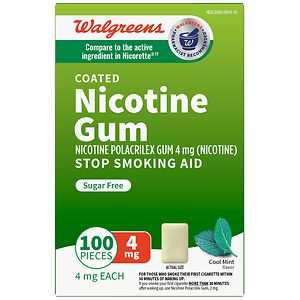 UPC 311917153780 product image for Walgreens Coated Nicotine Polacrilex Gum 4 mg, Cool Mint, 100 ea | upcitemdb.com