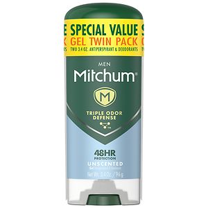 Mitchum Advanced Gel Anti-Perspirant & Deodorant For Men, Unscented- 2 ea