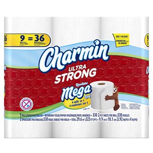 UPC 037000865223 product image for Charmin Ultra Strong Toilet Paper Mega Rolls, 9 ea | upcitemdb.com