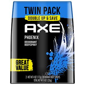 UPC 079400334749 product image for AXE Deodorant Bodyspray, Twin Pack, Phoenix, 4 oz | upcitemdb.com