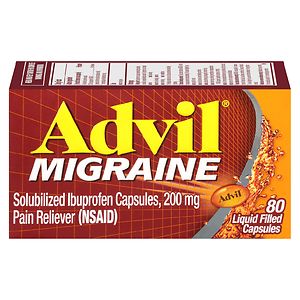 Advil Migraine Solubilized Ibuprofen, 200 mg, Liquid Filled Capsules- 80 ea