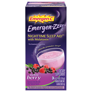 UPC 076314323241 product image for Emergen-C Emergen-zzzz Nighttime Sleep Aid with Melatonin, Mellow Berry, 24 ea | upcitemdb.com