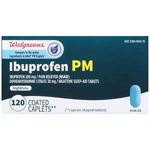 UPC 311917182575 product image for Walgreens Ibuprofen PM Caplets, 120 ea | upcitemdb.com