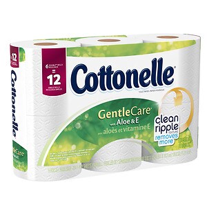 UPC 036000453812 product image for Cottonelle GentleCare with Aloe & E Double Roll Toilet Paper, 6 Rolls, 204 ea | upcitemdb.com