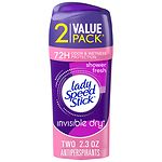 Lady Speed Stick by Mennen Invisible Dry Antiperspirant & Deodorant, Twin Pack, Shower Fresh