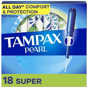 Tampax Pearl Tampons with Pearl Plastic Applicator, Unscented, Super, 18 ea Tampax Pearl Tampons with Pearl Plastic Applicator, Unscented, Super, 18 ea