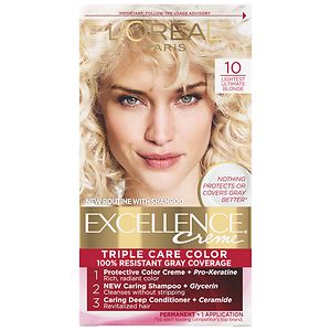 L'Oreal Paris Excellence Creme Haircolor, Lightest Ultimate Blonde 10 ...