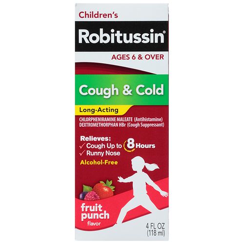 Robitussin Children's Cough & Cold Long-Acting, Fruit Punch - 4 fl oz