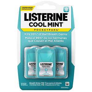 LISTERINE PocketPaks Oral Care Strips, Cool Mint | drugstore.com